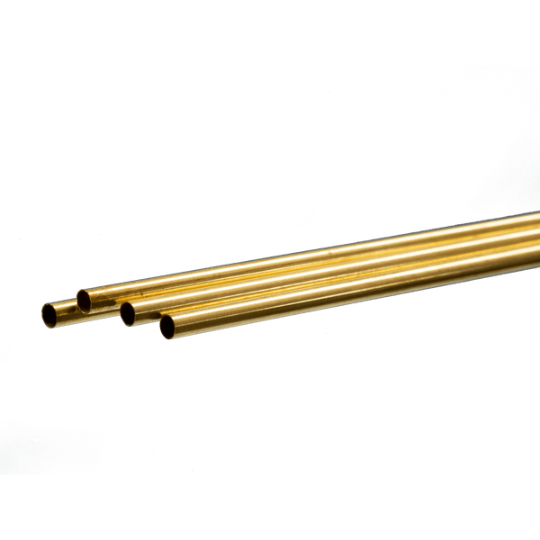 K&S 3937 Round Brass Tube: 4.5mm OD x 0.225mm Wall x 1 Meter Long (4 Pieces)