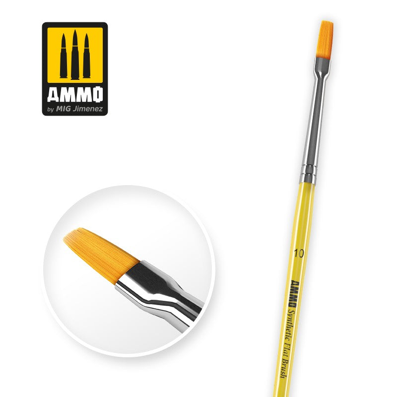 AMMO by Mig Jimenez number 10 synthetic flat brush