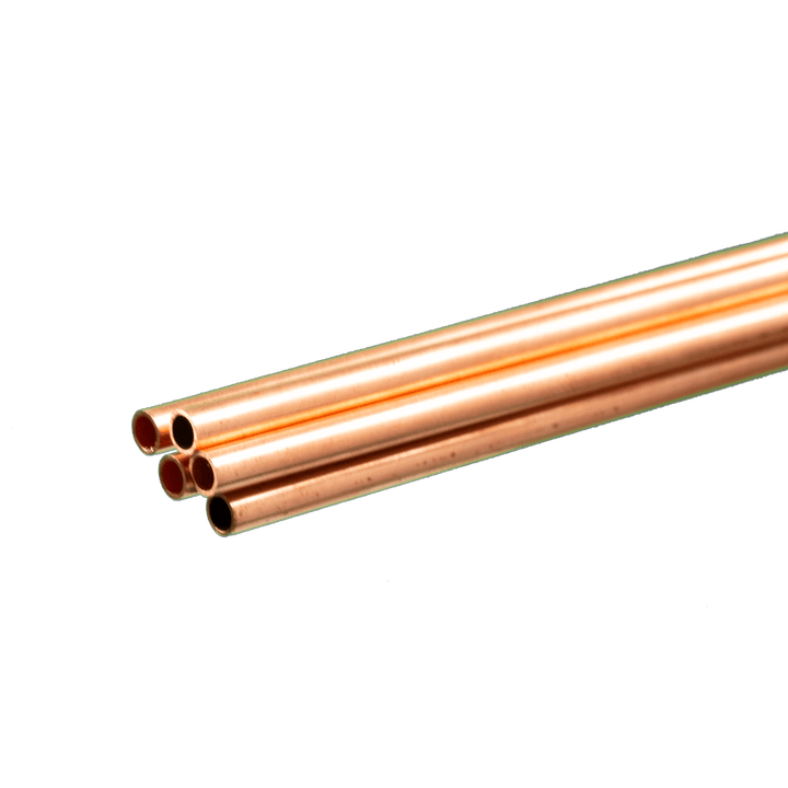 Round Copper Tube: 4mm OD x 0.36mm Wall x 1 Meter Long (5 Pieces) — exact K&S Engineering product reference