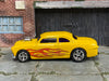 Custom Hot Wheels - Ford Shoebox - Yellow with Flames - Chrome American Racing Wheels - Rubber Tires