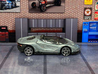 Assembled unpainted 2016 Lamborghini Centenario Roadster DIY kit, side view