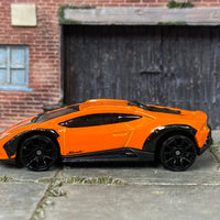 Loose Hot Wheels - Lamborghini Huracan Sterrato - Orange, Black and White