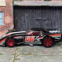 Loose Hot Wheels - 1976 Chevy Corvette Greenwood - Black and Silver