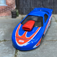 Custom Hot Wheels - Pro Stock Firebird Drag Car -Blue, Red and White B&M - Black and Chrome Mag Wheels - Rubber Tires