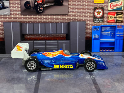 Loose Hot Wheels - Indy 500 Racer (1992) - Blue and White Hot Wheels