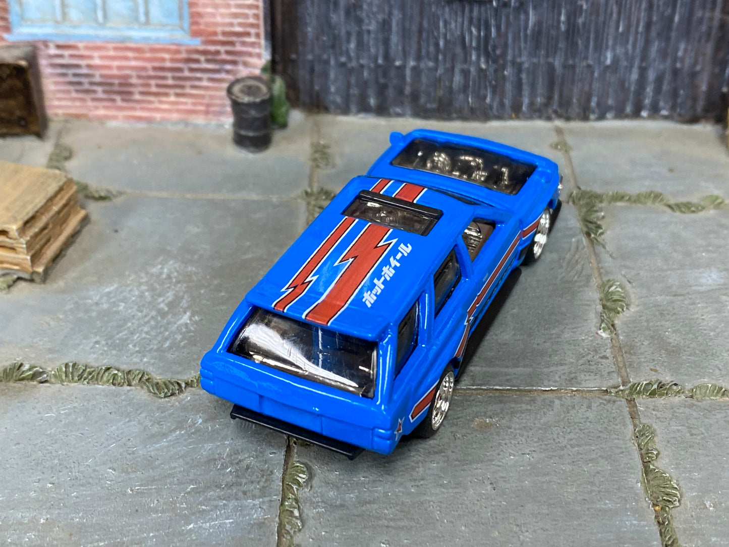 Custom Hot Wheels - Nissan Maxima Drift Car - Blue and Red - Chrome Mag Wheels - Rubber Tires