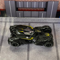 Loose Hot Wheels - Batman Batmobile Arkham Knight - Black and Yellow