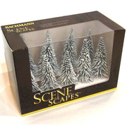 Bachmann SceneScapes Snow-Covered Pine Trees 3–4 Inches Nine-Pack - angled package view