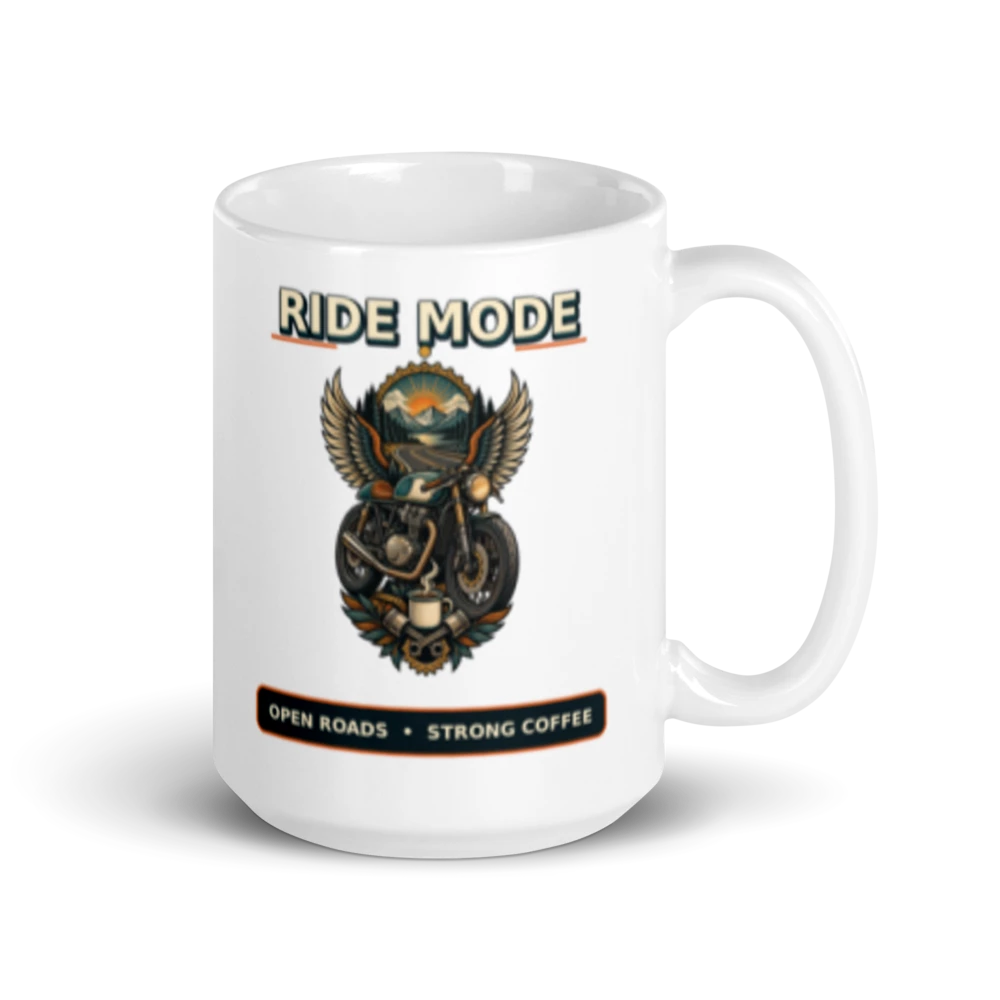 Ride Mode Open Roads Strong Coffee Mug product mockup