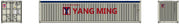 YANG MING (gray) 40' Canvas/Open top Magnetic container, Corrugated-side. JTC# 402005 SOLD OUT (402005) exact product view 2