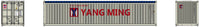 YANG MING (gray) 40' Canvas/Open top Magnetic container, Corrugated-side. JTC# 402005 SOLD OUT (402005) exact product view 2