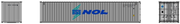 NOL Neptune Orient Lines - 40' Standard height (8'6") corrugated side steel containers. JTC # (405343) exact product view 4