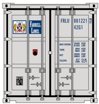 FARRELL LINES - 40' Standard height (8'6") corrugated side steel containers. JTC # (405347) exact product view 4