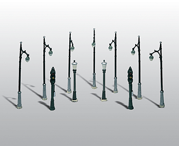 Woodland Scenics D248 Street and Traffic Lights Kit – HO Scale, 11 Pieces
