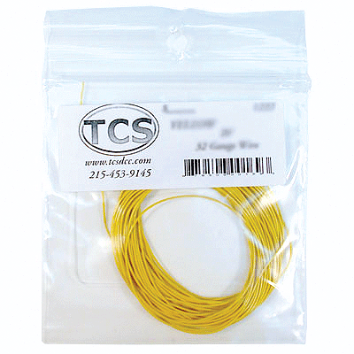 Train Control Systems 1222 32 Gauge Wire, Yellow (20') — exact product view