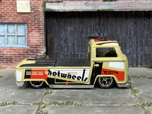 Custom Hot Wheels - Volkswagen T2 Pickup - Beige - Chrome Mag Wheels - Rubber Tires