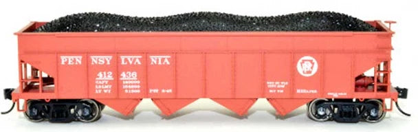 Bowser 43052 HO Scale Pennsylvania H22A Circle W Sawtooth Hopper #412436 — exact product view