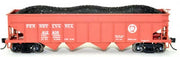 Bowser 43052 HO Scale Pennsylvania H22A Circle W Sawtooth Hopper #412436 — exact product view