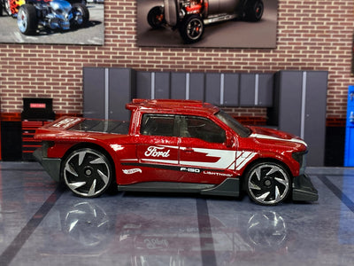 Loose Hot Wheels - Ford F-150 Lightning - Red and White Ford Livery