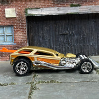 Custom Hot Wheels - Surf Crate - Gold - Chrome AMR Wheels - Rubber Tires
