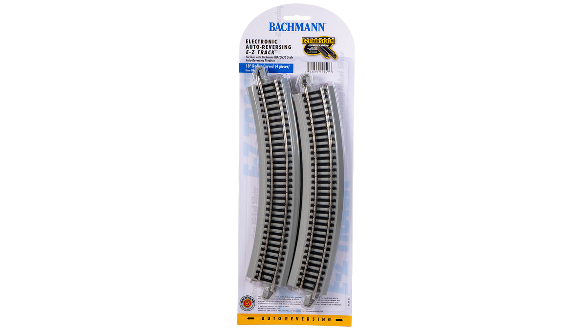 Bachmann HO E-Z Track 18-Inch Auto-Reversing Curves — 4 Pack — manufacturer product view 2