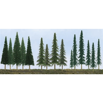 JTT 92118 Bulk Evergreen Trees, 2.5–6 in, 90-Pack