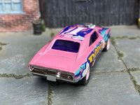 Custom 1969 Dodge Charger Pink Art Car, side and rear detail