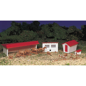 Bachmann HO Scale Plasticville Farm Buildings w/Animals - BAC45152 — exact product reference