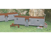 Bachmann HO Scale Plasticville U.S.A. Railroad Work Sheds, Gray and Oxide Red, 2-Pack – 45176 — exact product view