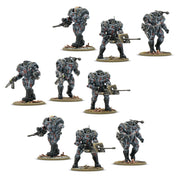 Warlord Games Konflikt ’47 Stahltruppen Heavy Infantry – 9 Figures – painted manufacturer example; supplied unpainted