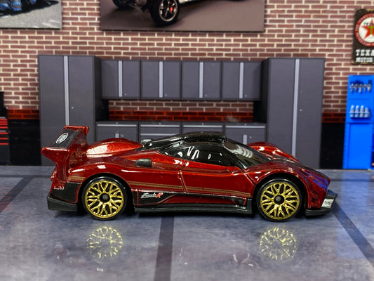 Loose Hot Wheels - Pagani Zonda R - Dark Red and Black