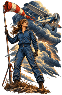 Vintage Aviation Pin-Up T-Shirt – Edition 32 artwork close-up