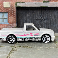 Loose Hot Wheels - 1991 GMC Syclone Pick Up Truck - White, Pink and Black