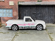 Loose Hot Wheels - 1991 GMC Syclone Pick Up Truck - White, Pink and Black