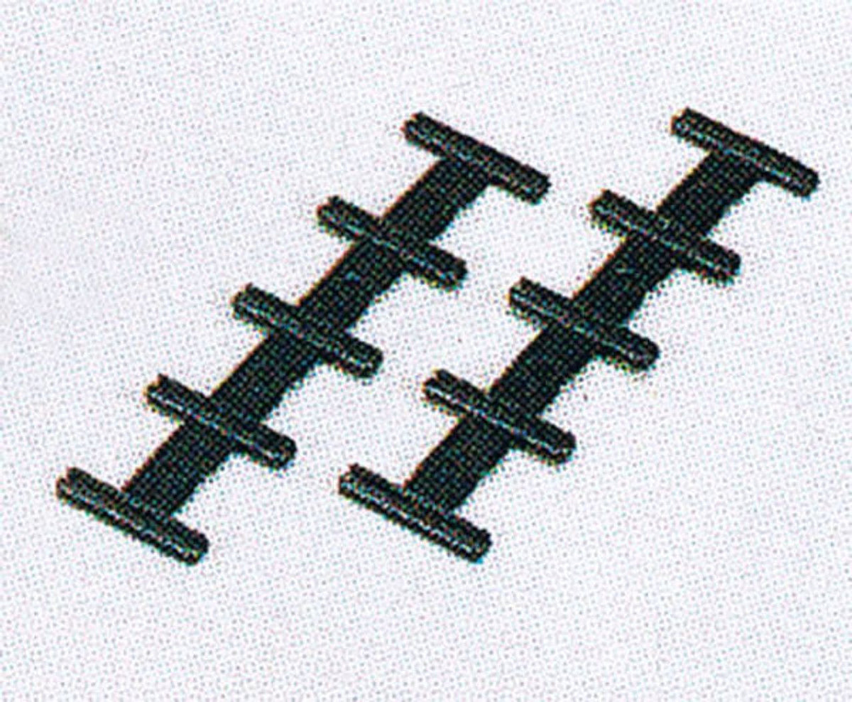 Kato 24-811 actual ten black insulated track joiners on two strips