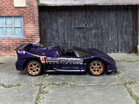 Purple Ferrari F50 custom die-cast car, opposite side view