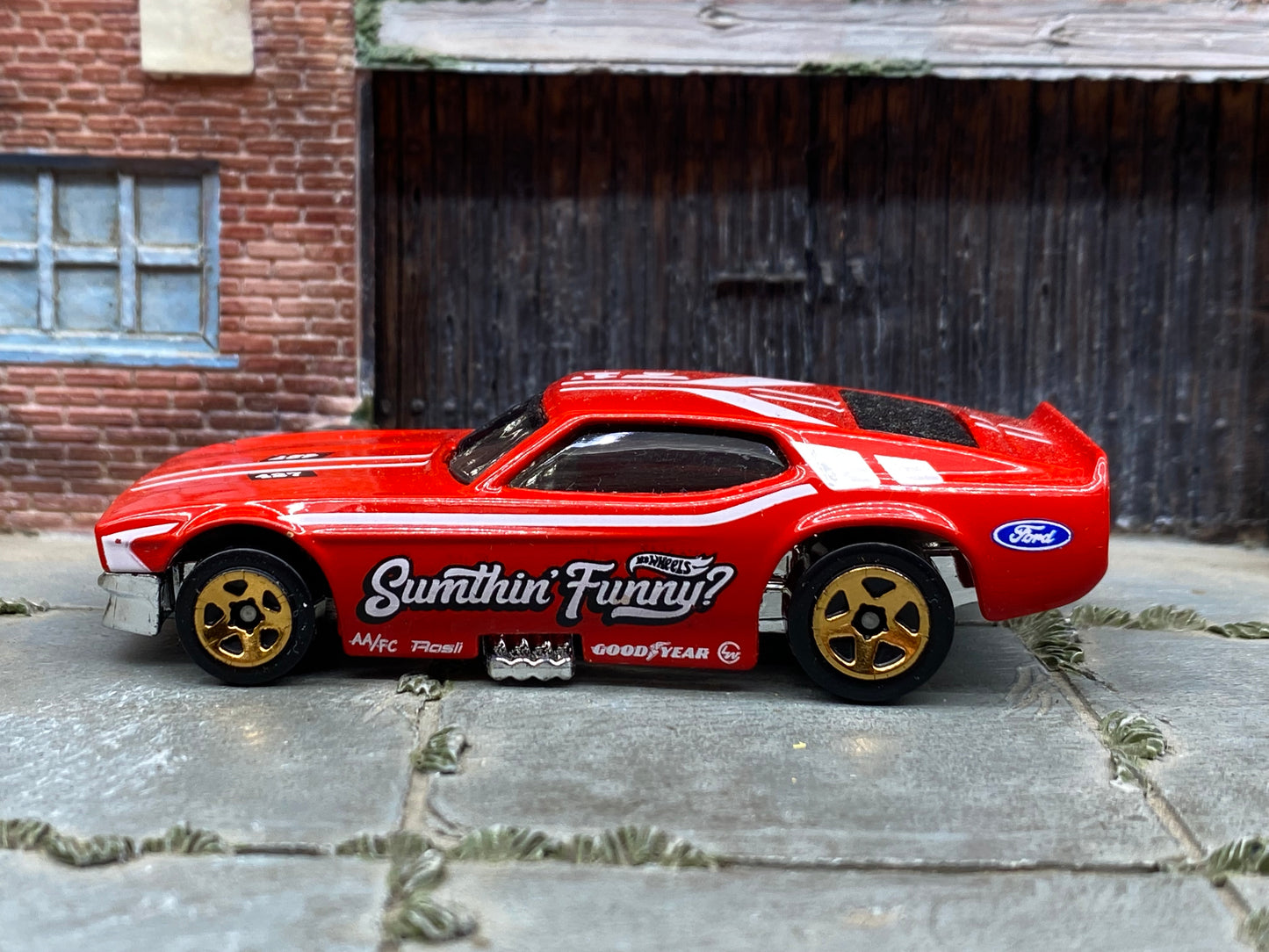 Loose Hot Wheels - 1971 Ford Mustang Funny Car - Red and White