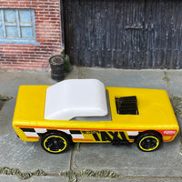 Loose Hot Wheels - Small Bloc Pine Wood Derby - Yellow TAXI