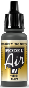 Vallejo Model Air 71.263 Green RLM72 17 mL acrylic paint bottle