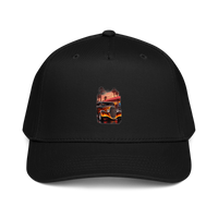 Neon Diner Flame Coupe Baseball Cap product mockup 7