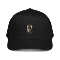Number 32 Checkered Roadster Baseball Cap product mockup 7