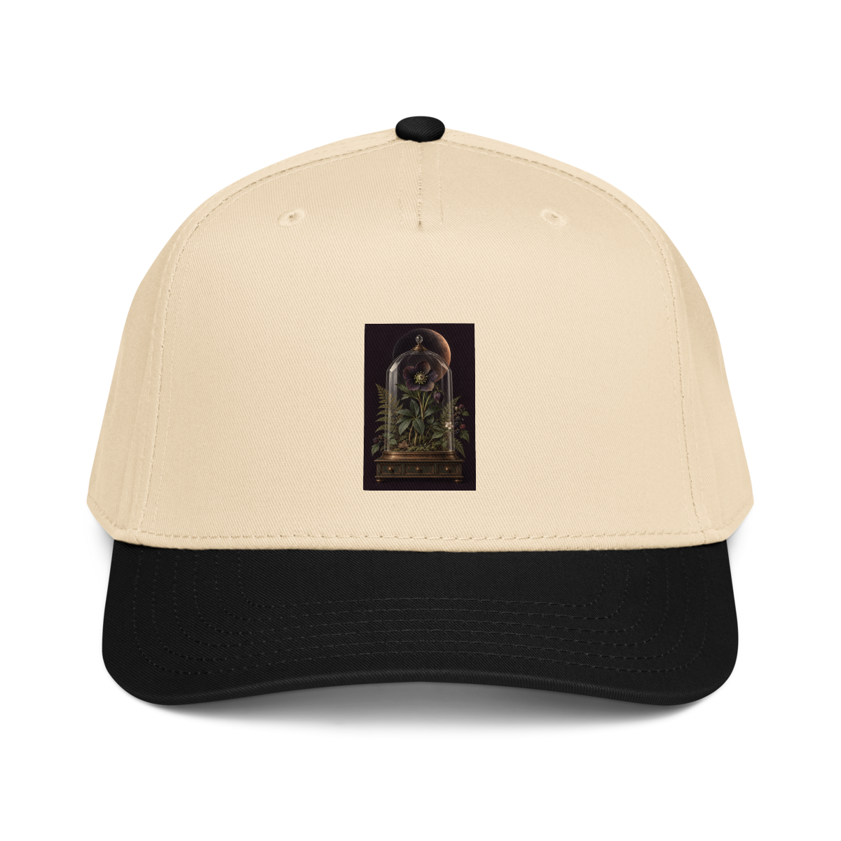 Eclipse Hellebore Gothic Botanical Poster – Dark Academia Wall Art Baseball Cap product mockup 2