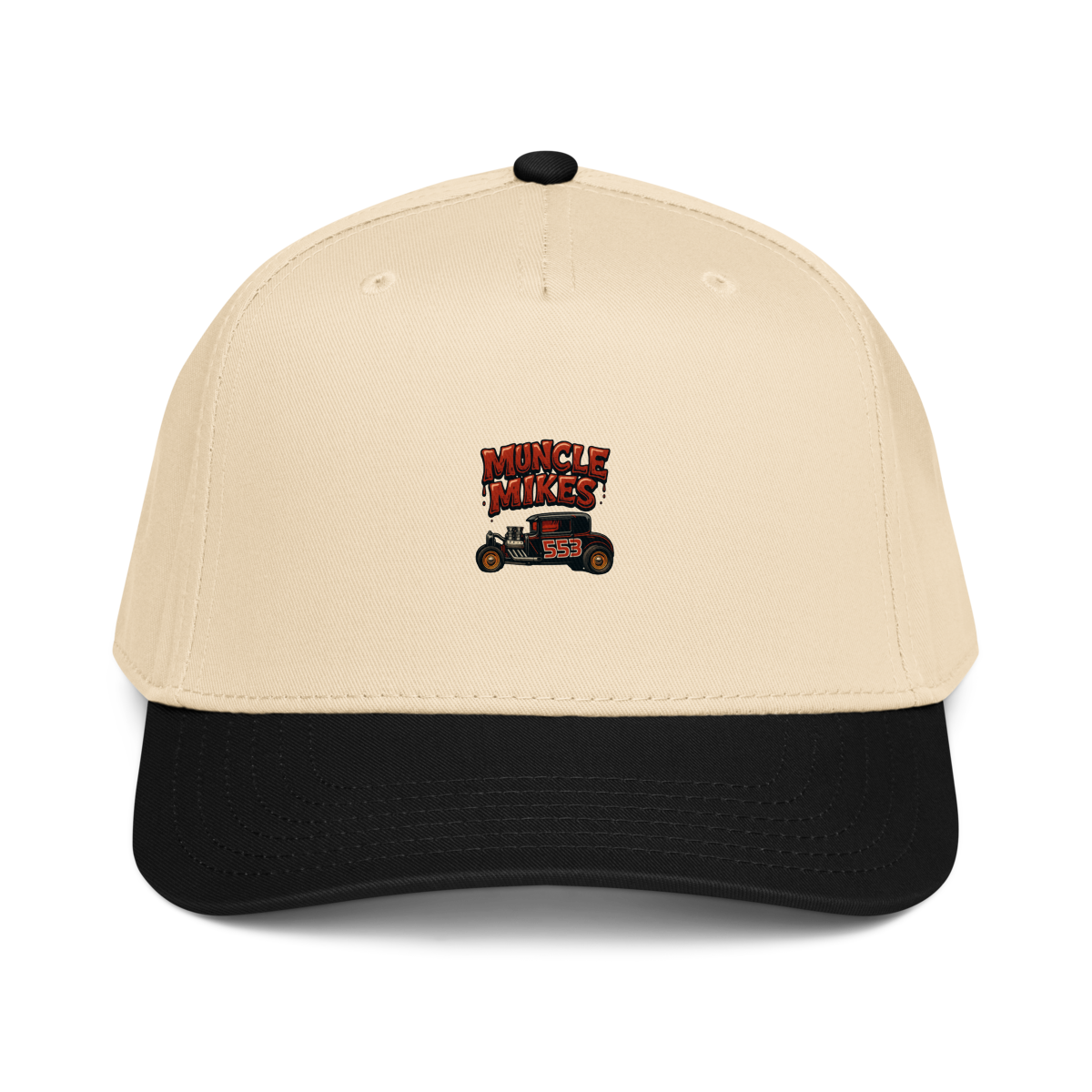Muncle Mikes Hot Rod and Rat Rod Shirt Mayhem! 553 Baseball Cap product mockup 2