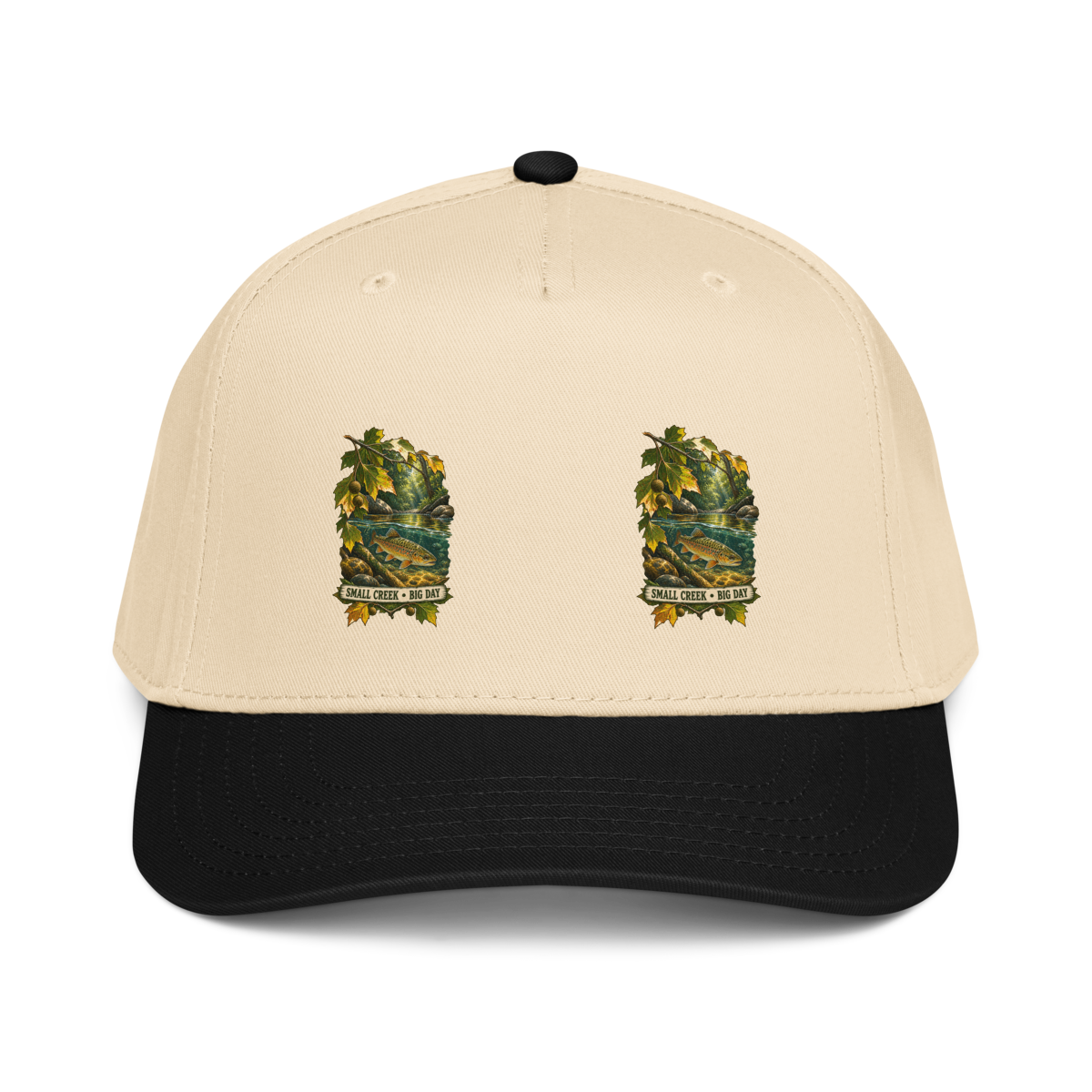 Small Creek Big Day Trout Baseball Cap product mockup 2