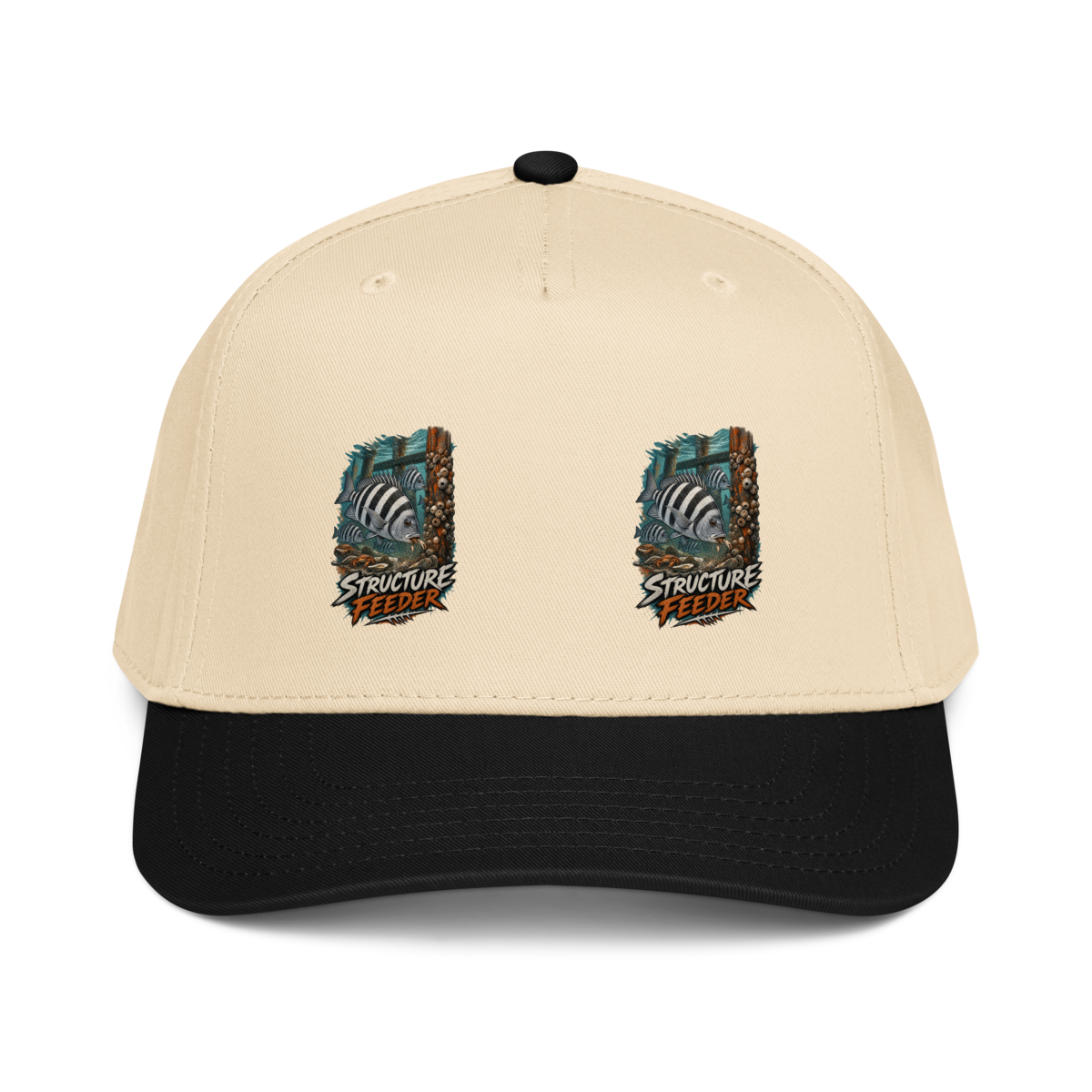 Structure Feeder Striped Fish Baseball Cap product mockup 2