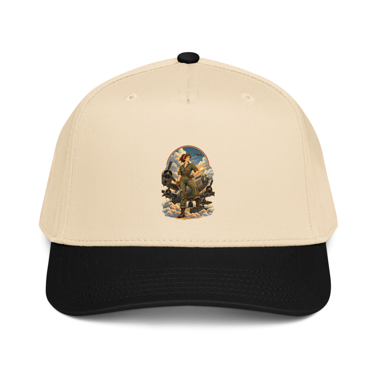 Vintage Aviation Pin-Up T-Shirt – Edition 16 Baseball Cap product mockup 2