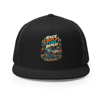 Race Build Tune Repeat Trucker Hat product mockup