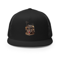 Rust and Thunder Rat Rod Pickup Trucker Hat product mockup 3