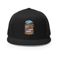 Highway 395 Road Trip Trucker Hat product mockup 3