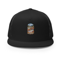 Highway 395 Road Trip Enamel Trucker Hat product mockup 3
